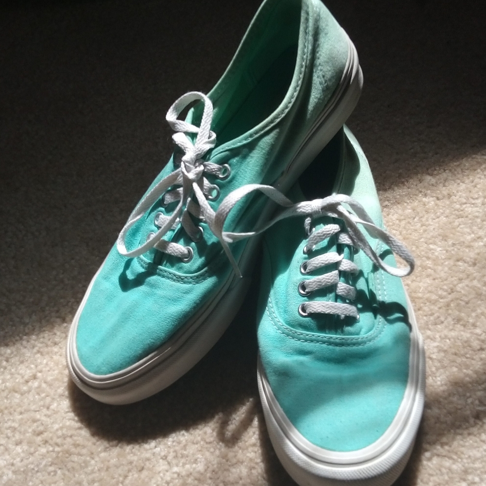 Mint green ombre vans